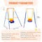 3 in 1 Toddler Swing Set with Sandbags Foldable Metal Stand for Indoor Outdoor Use